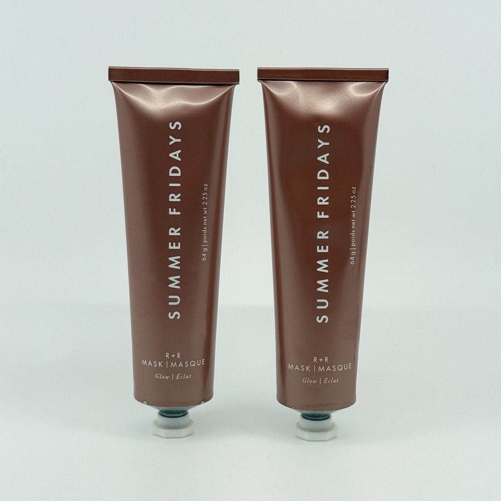 SUMMER FRIDAYS R + R Mask Glow 2 PACK Full Size 2.25oz Each New Sealed Skincare